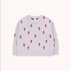 NWOT SS20 Tiny Cottons Strawberries Crop Sweater